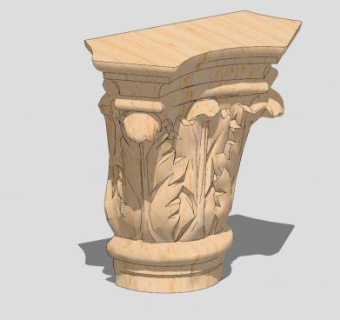 科林斯半解剖木柱SU模型下载_sketchup草图大师SKP模型