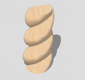 螺旋半圆柱子SU模型下载_sketchup草图大师SKP模型