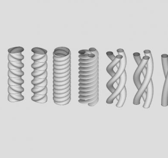 多系列螺旋柱子SU模型下载_sketchup草图大师SKP模型