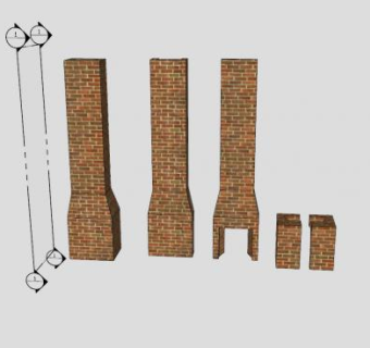 石砖烟囱壁炉SU模型下载_sketchup草图大师SKP模型