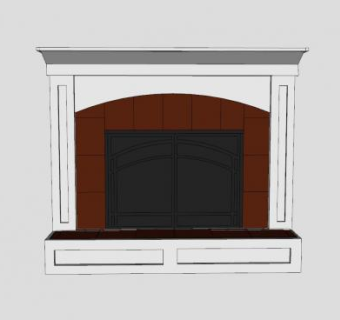 电视壁壁炉SU模型下载_sketchup草图大师SKP模型