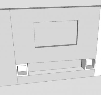 简易嵌壁式壁炉SU模型下载_sketchup草图大师SKP模型