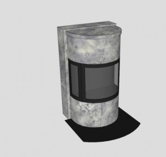现代型大理石壁炉SU模型下载_sketchup草图大师SKP模型