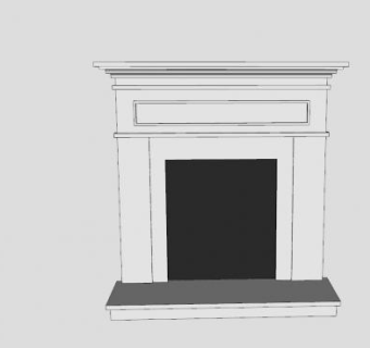 简易白色壁炉SU模型下载_sketchup草图大师SKP模型