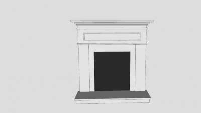 简易白色壁炉SU模型下载_sketchup草图大师SKP模型