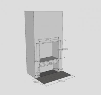 柜式壁炉面板SU模型下载_sketchup草图大师SKP模型
