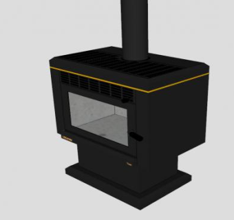 钢制壁炉SU模型下载_sketchup草图大师SKP模型
