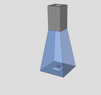 棱锥型玻璃砖石壁炉SU模型下载_sketchup草图大师SKP模型
