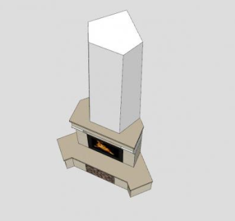 欧式角落壁炉SU模型下载_sketchup草图大师SKP模型