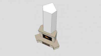 欧式角落壁炉SU模型下载_sketchup草图大师SKP模型