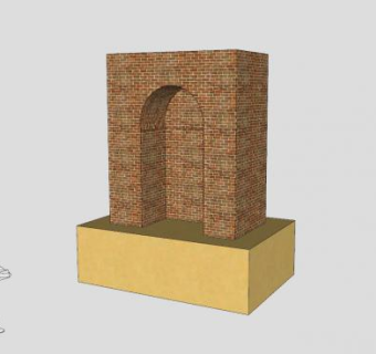 砖砌拱形壁炉SU模型下载_sketchup草图大师SKP模型