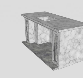 花岗岩欧式壁炉架SU模型下载_sketchup草图大师SKP模型