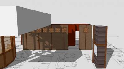 现代站立式壁炉SU模型下载_sketchup草图大师SKP模型