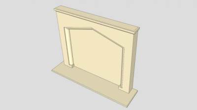 现代风格壁炉墙SU模型下载_sketchup草图大师SKP模型