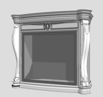 欧式雕刻壁炉SU模型下载_sketchup草图大师SKP模型