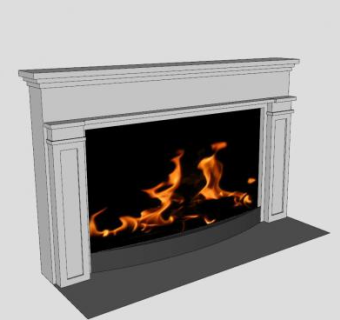欧式传统壁炉SU模型下载_sketchup草图大师SKP模型