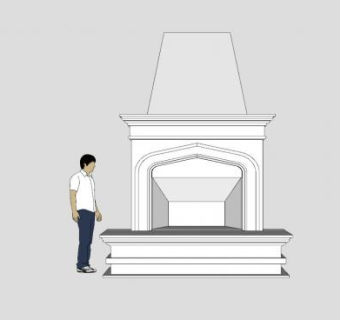 哥特式壁炉SU模型下载_sketchup草图大师SKP模型