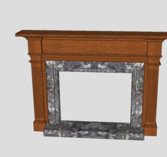 现代欧式砖石壁炉SU模型下载_sketchup草图大师SKP模型