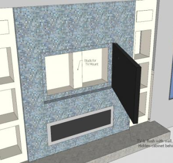 壁炉背景墙SU模型下载_sketchup草图大师SKP模型
