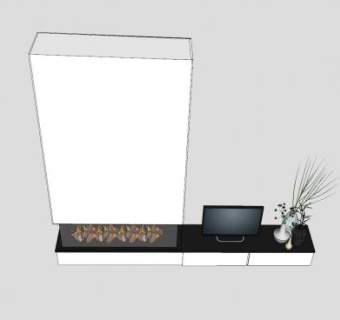 现代式壁炉SU模型下载_sketchup草图大师SKP模型