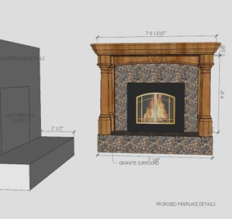 花岗岩木制壁炉SU模型下载_sketchup草图大师SKP模型