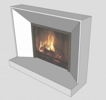 嵌入式燃木壁炉SU模型下载_sketchup草图大师SKP模型