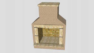 户外烟囱壁炉SU模型下载_sketchup草图大师SKP模型