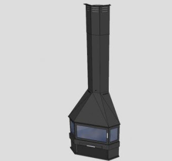 墙角烟囱壁炉SU模型下载_sketchup草图大师SKP模型