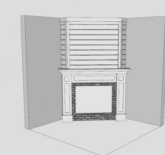 欧式墙角壁炉架SU模型下载_sketchup草图大师SKP模型