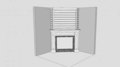 欧式墙角壁炉架SU模型下载_sketchup草图大师SKP模型