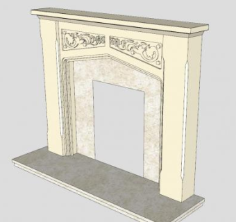 哥特式风格壁炉SU模型下载_sketchup草图大师SKP模型