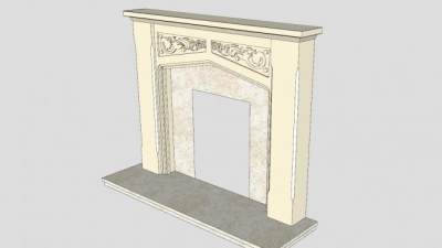 哥特式风格壁炉SU模型下载_sketchup草图大师SKP模型