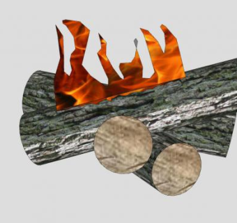 户外原木火堆SU模型下载_sketchup草图大师SKP模型