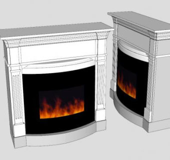 欧式电壁炉SU模型下载_sketchup草图大师SKP模型