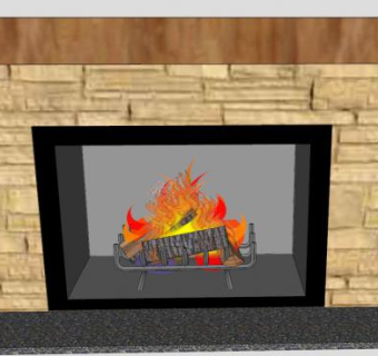 简易壁炉架和壁炉芯SU模型下载_sketchup草图大师SKP模型