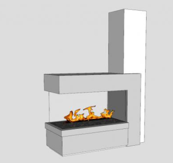 现代三面观火酒精壁炉SU模型下载_sketchup草图大师SKP模型