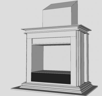 小型壁炉SU模型下载_sketchup草图大师SKP模型