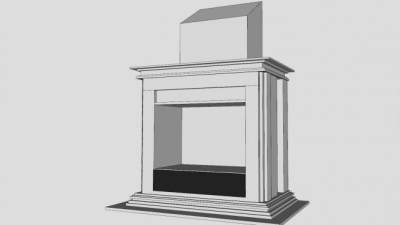 小型壁炉SU模型下载_sketchup草图大师SKP模型