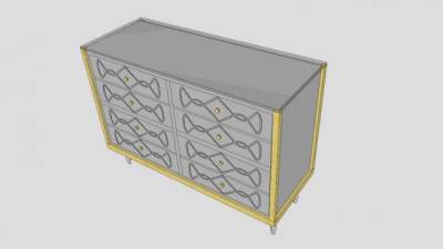 西拉德柜子抽屉SU模型下载_sketchup草图大师SKP模型