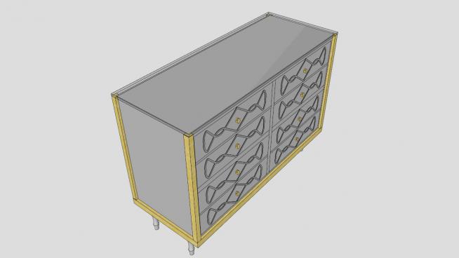 西拉德柜子抽屉su模型下载_sketchup草图大师skp模型