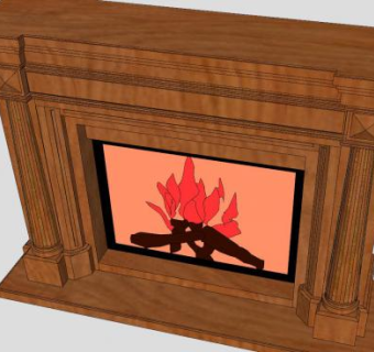 欧式罗马风格壁炉SU模型下载_sketchup草图大师SKP模型