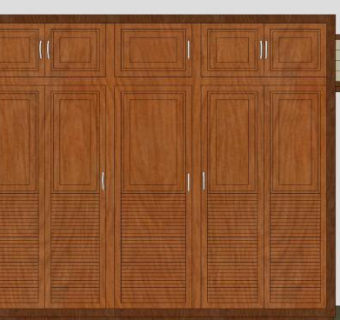 实木平开门式衣柜SU模型下载_sketchup草图大师SKP模型