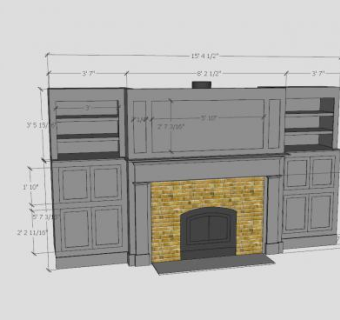 书橱和壁炉架SU模型下载_sketchup草图大师SKP模型