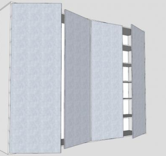 卧室白色平开门衣柜SU模型下载_sketchup草图大师SKP模型