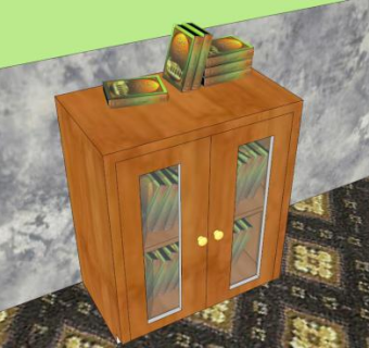 橡木平开门衣柜SU模型下载_sketchup草图大师SKP模型