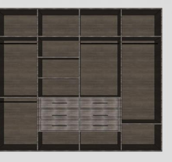 开放式衣橱衣柜SU模型下载_sketchup草图大师SKP模型