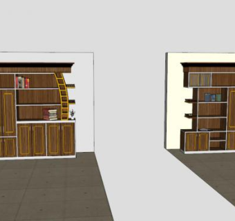 开放式卧室衣柜SU模型下载_sketchup草图大师SKP模型