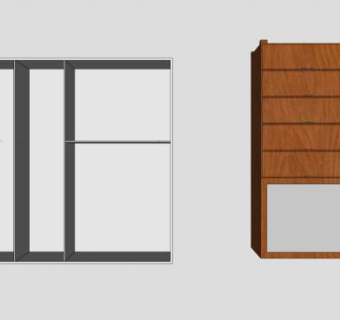 现代卧室简易衣柜SU模型下载_sketchup草图大师SKP模型