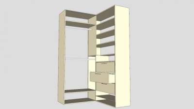 现代L型衣柜SU模型下载_sketchup草图大师SKP模型