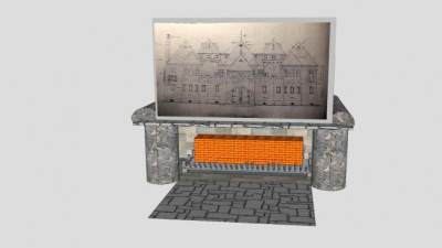 主套件壁炉SU模型下载_sketchup草图大师SKP模型